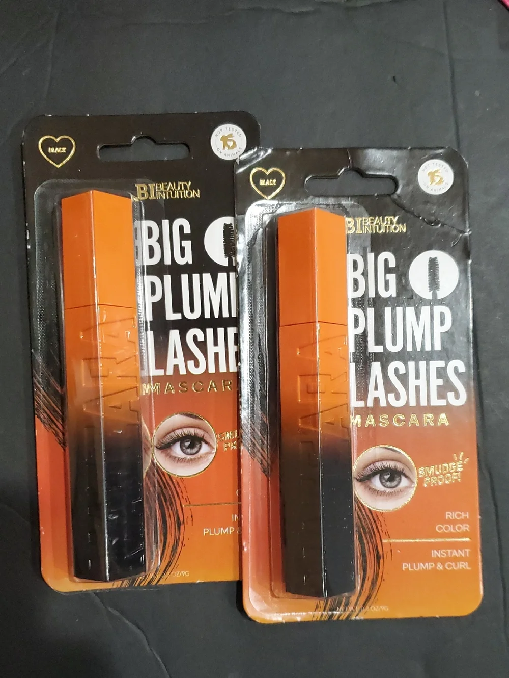 2 pack big long lashes instsnt length black smudge proof mascara‎ brand new